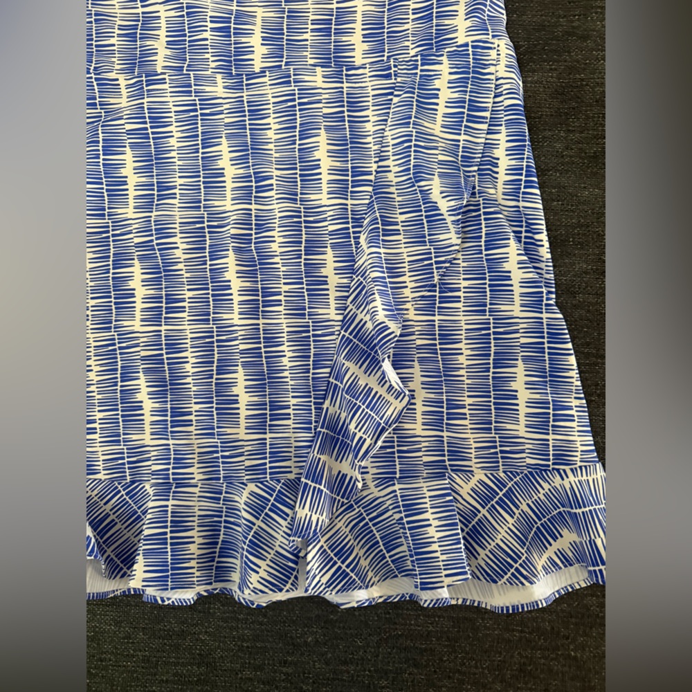 Ellie Kai Royal Blue & White  Ruffle Hem Skirt made of swim material. Women’s S - Picture 2 of 13